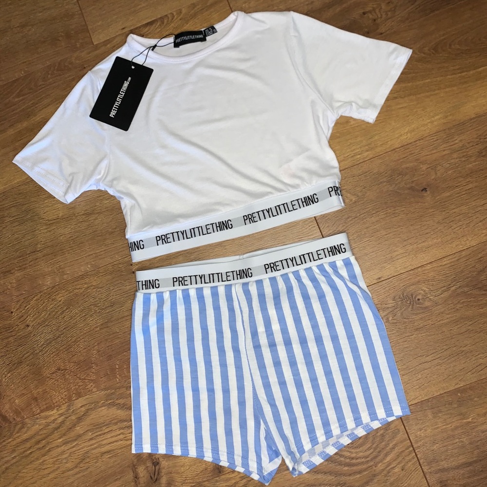 Blue Striped Pajama Set